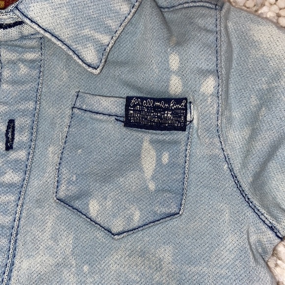 6-9 Month 7 For All Mankind Denim Onesie - Picture 3 of 5
